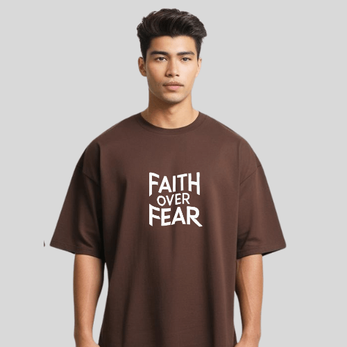 Oversized T Shirt - FAITH OVER FEAR